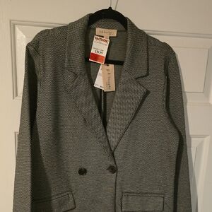 Tahari Gray Herringbone Blazer